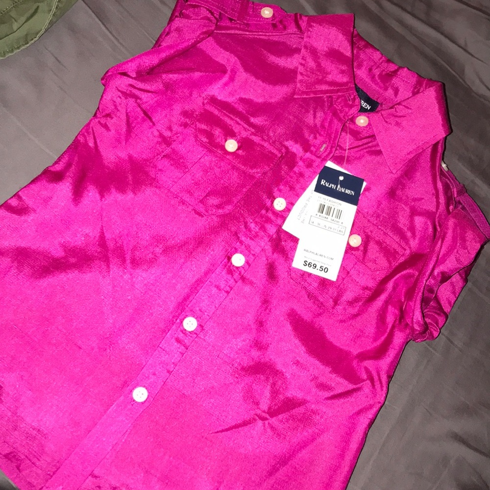 Ralph Lauren Girls 2T 100%silk shirt NWT